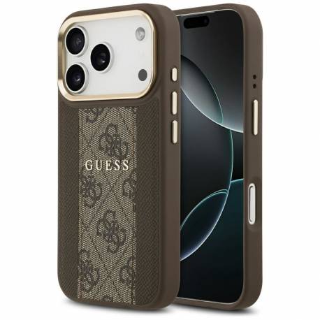Guess Futerał Do Iphone 17 Pro Kompatybilny Z Magsafe Guhmp17Lpg4Semcw (Pu W/ 4G Stripe) Brązowy