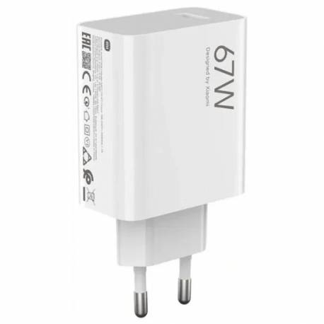 Xiaomi Oryginalna Ładowarka Sieciowa Usb A Qc3.0 3A 67W Mdy-15-Et Biała Bulk