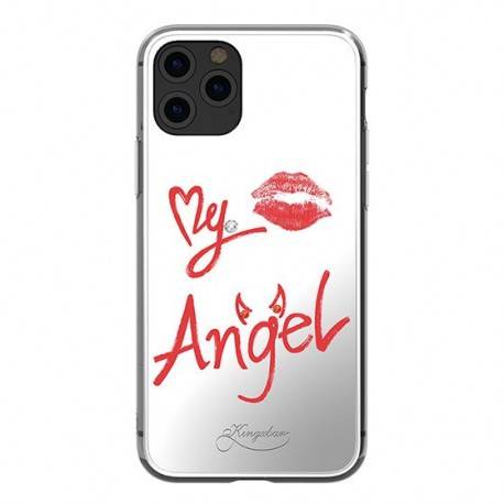 Kingxbar Angel lustrzane etui ozdobione oryginalnymi Kryształami Swarovskiego iPhone 11 Pro Max lusterko przezroczysty